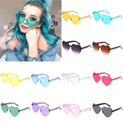 $7.91 • Buy 2pcs Women Love Heart Sunglasses Beach Casual Fashion Retro Glasses Eyeglasses