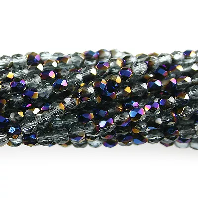 Alexandrite Azuro - 50 4mm Round Fire Polish Czech Glass Beads • $3.19
