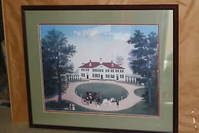 VINTAGE MICHEL DELACROIX ART  Mount Vernon  LITHOGRAPH 31x26  Very Good Price! • $29.99