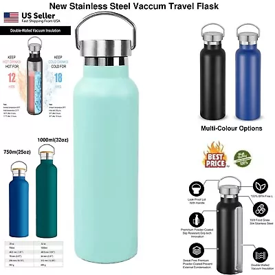 Vacuum Flask Coffee Bottle Thermos Stainless Steel  25/32oz • $15.99