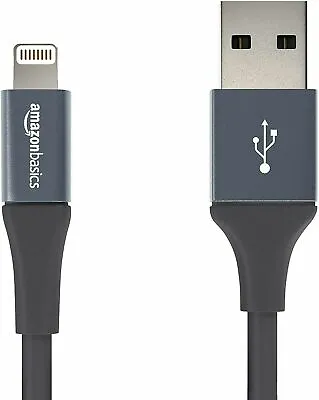 GRAY 4 INCH AmazonBasics MFi USB Cable For Apple IPhone IPad New • £2.99