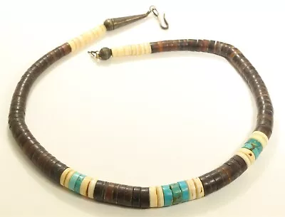 FOR REPAIR Vintage Santo Domingo Pueblo Old Pawn Graduated Heishi Bead Necklace • $59.99