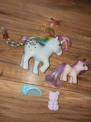 Vintage 80s G1 MLP My Little Pony Lot Moonstone Brushes & More Vtg Hasbro • $14.36