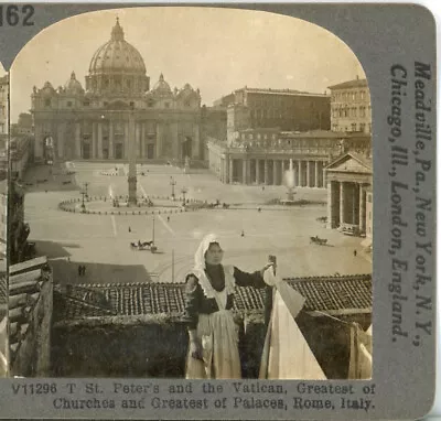 ITALY St. Peter's & The Vatican Rome--Keystone 1920's 400 Set #162 • $3.95