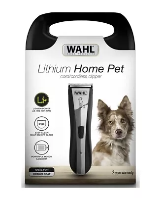 Wahl Lithium Home Pet Clipper Cord/Cordless Dog Clipper With 4 Guide Combs • $97.49