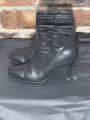 Jaime Mascaro For Daniel Black Leather Ankle Boots Size 6 Vgc • £24.95