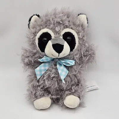 Walmart  Shaggy Raccoon  Baby Raccoon 7.5  Stuffed Animal Plush W Blue Bow Toy • $8