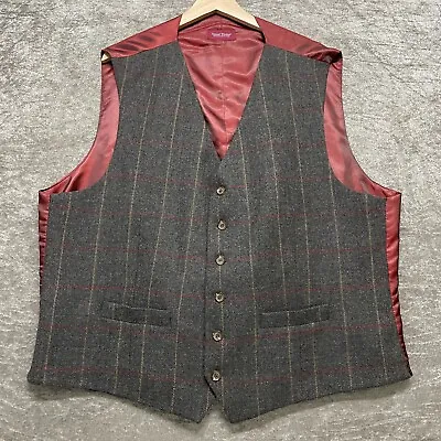 Samuel Windsor Mens 100% Pure New Wool Waistcoat Check Images For Sizing • £19.95