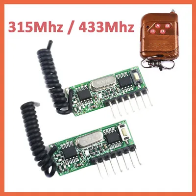 315 Mhz / 433 Mhz RF Transmitter And Receiver Module Wireless Remote 4 - Way • £2.39