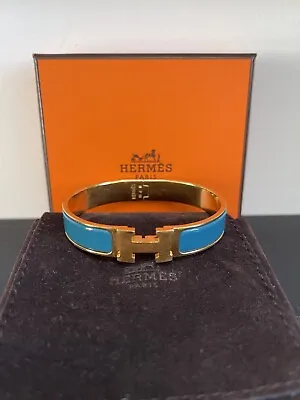 Hermes Clic Clac H Bracelet (Turquoise) • $510