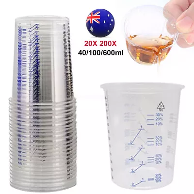 20/100Pcs Disposable Graduated Mixing Cups Measuring Ratios Paint UV Resin Epoxy • $12.99