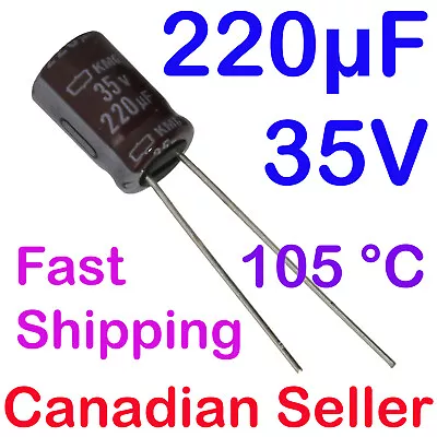 220uF 35V 8x11.5mm 105 °C Nippon UNITED CHEMICON KMG For LCD TV AUDIO RADIO HiFi • $0.72