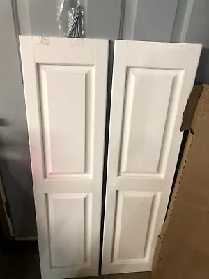 Raised Panel Vinyl Exterior Shutters Pair 12 X47  In White Paintable • $19.50