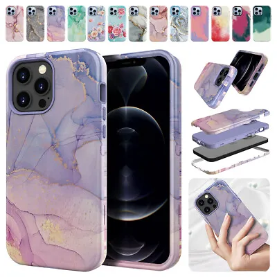 $13.46 • Buy Marble Hybrid Protection Phone Case Cover For Apple IPhone 14 13 12 Pro Max Plus