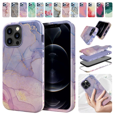 $13.46 • Buy Marble Hybrid Protection Phone Case Cover For Apple IPhone 14 13 12 Pro Max Plus
