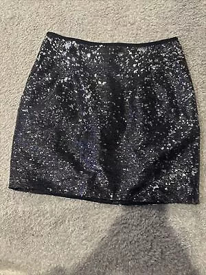 J Crew Black Sequin  Mini Skirt NWT Size 4 • $75