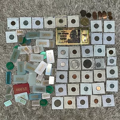 Collection Of Dozens Of Coins In Flips - Ike Dollars Cents Nickels LOT & MORE • $36