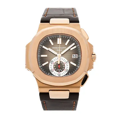 Patek Philippe Nautilus Chronograph Auto Rose Gold Mens Strap Watch 5980R-001 • $119950