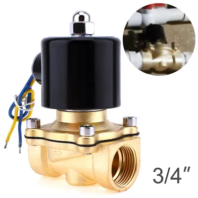 Solenoid Valve DC 12V 3/4  NPT N/C Brass Electric For Water Oil Air Gas Fuels • $24.67
