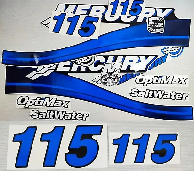 For MERCURY 115 Two Stroke (BLUE). Vinyl Decal Set From BOAT-MOTO  Stickers Kit • $46