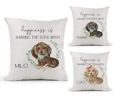 £11.99 • Buy Personalised Dog Cushion Dachshund Long Haired Puppy Choice Colour Gift 