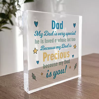 Dad Gifts For Birthday Christmas Acrylic Block Dad Gifts From Daughter Son • £9.99