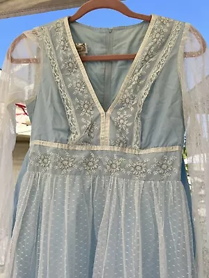 Vintage Lace Floral Gunne Sax By Jessica Dress Size 9 Beautiful Condition! • $349.99