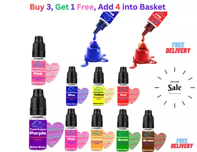 Food Colouring- Cake Icing &Baking Edible Liquid Droplets Dye Concentrated Color • £7.99