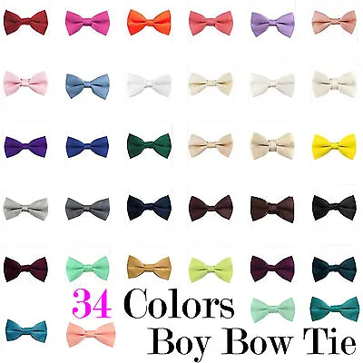 $9.89 • Buy Boy's Straigt Cut Solid Pre-tied Bow Tie Kid's Bowtie Wedding Party Formal