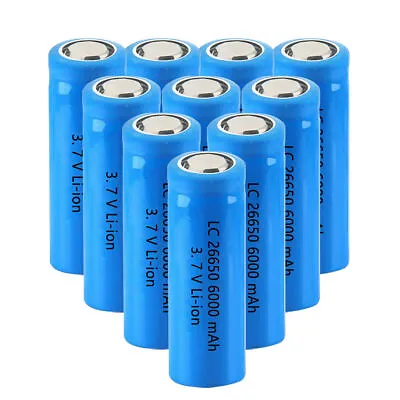 Batteries 3.7V 1 Rechargeable 26650 Battery For Flashlight Torch • £7.02
