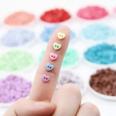 6mm / 0.24  Tiny Heart Shape Buttons Micro Mini Buttons In 20 Colors Perfe... • $12.27