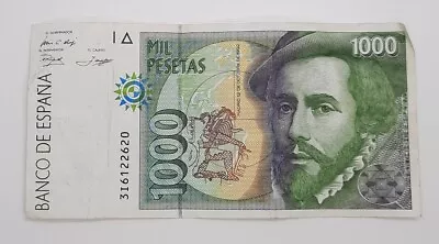 1992 / Banco De España Spain - 1000 Pesetas Banknote Serial No. 3I 6122620 • £5.79