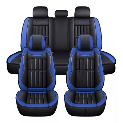 Car Seat Cover Full Set Deluxe PU Leather 5-Seat Front & Rear Cushion Protector  • $64.21