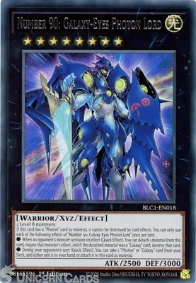 BLC1-EN018 Number 90: Galaxy-Eyes Photon Lord : Silver Ultra Rare 1st Edition Yu • £12.60