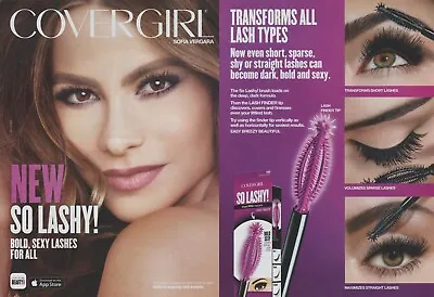 2016 Covergirl So Lashy! Mascara - Actress Sofia Vergara - 2 Page Print Ad Photo • £9.30