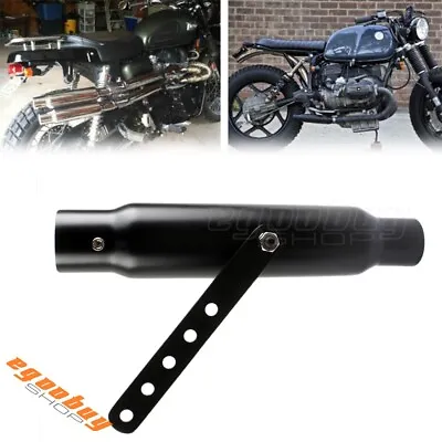 Black 12'' Motorcycle Slip On Shorty Exhaust Muffler Silencer Pipe Universal • $69.23