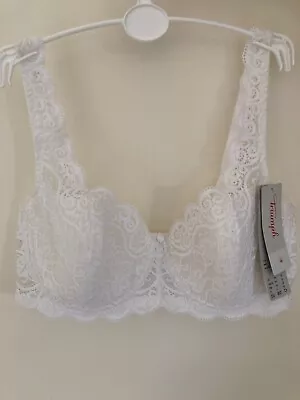 £24 • Buy Triumph Amourette 300 Padded Underwired Bra, 36D White New With Tags