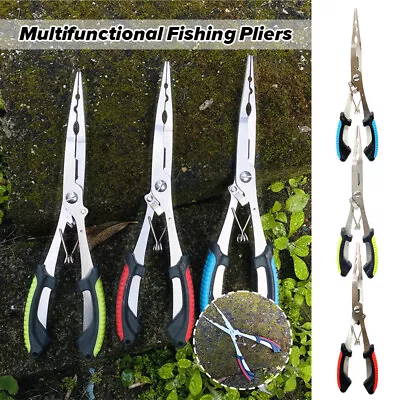 Long Nose Multifunctional Fishing Pliers Fishing Line Cutting Tied Hook Pliers • $15.16