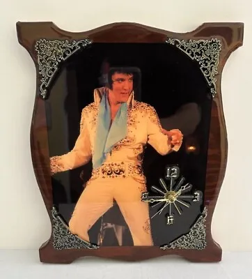 Vintage Elvis Presley Wood Laquered Clock RARE 13 X11  Not Working • $35