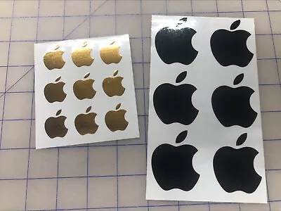 Set Of 9 Small Apple Logo Vinyl Decals Phone Laptop Car Window Stickers • $2.99