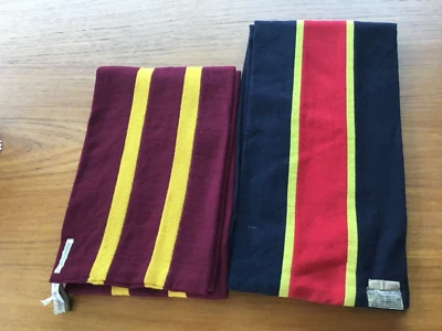 £10 • Buy 2 X Vintage Striped Wool College University Scarf 1950/1960s-See Condition Below