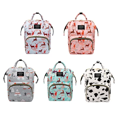 £13.79 • Buy Casual Zipper Backpack Cow Print Schoolbag Sports Outdoor Oxford Cloth Mummy Bag