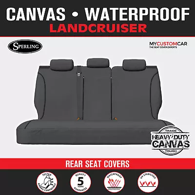 For Toyota Landcruiser VDJ79 Double 2012-On TRADIES Grey Canvas Rear Seat Cover • $169