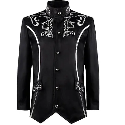 Retro Men's Tailcoat Jacket Gothic Frock Coat Halloween Windbreaker Jackets • $57.15