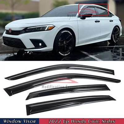 For 2022-2024 Honda Civic Sedan Mugen Style Window Visors Rain Guards Deflectors • $29.99