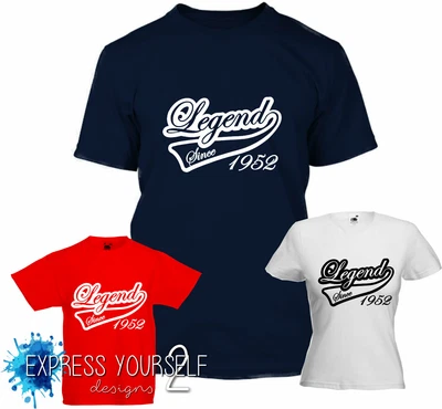 LEGEND SINCE 1952 - 70th Birthday T-Shirt (2022) Gift Premium Quality • £9.99
