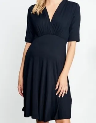 Maternal America Women's Black Dress Knee Length Empire Waist Size XS • $19.95