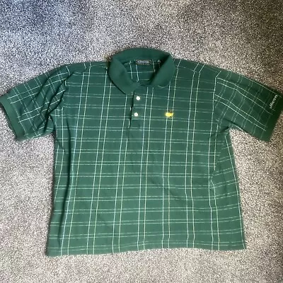 Masters Collection Short Sleeve Green White Striped Polo Golf Shirt Mens Size XL • $19.99