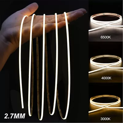 12V LED Strip COB Light 2.7mm Width Cuttable Tape Light Flexible Bandlight • $4.95