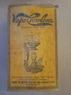 Antique 1800's VAPO CRESOLENE Vaporizer Medical Oil Lamp Cure All Box + Guide • $145